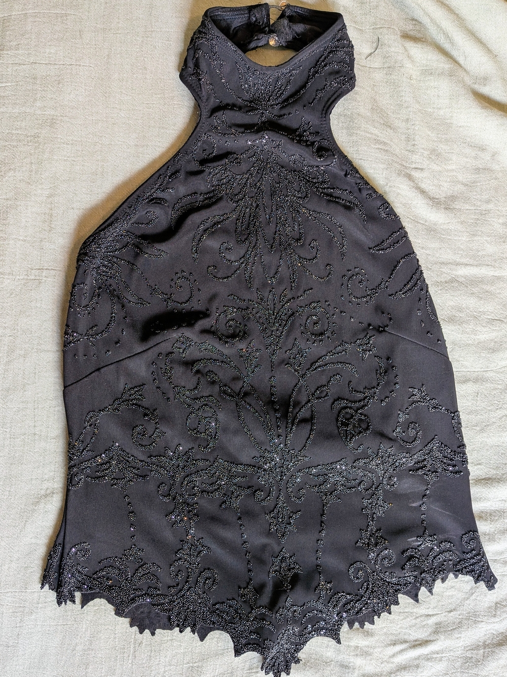 Black Beaded Halter Top